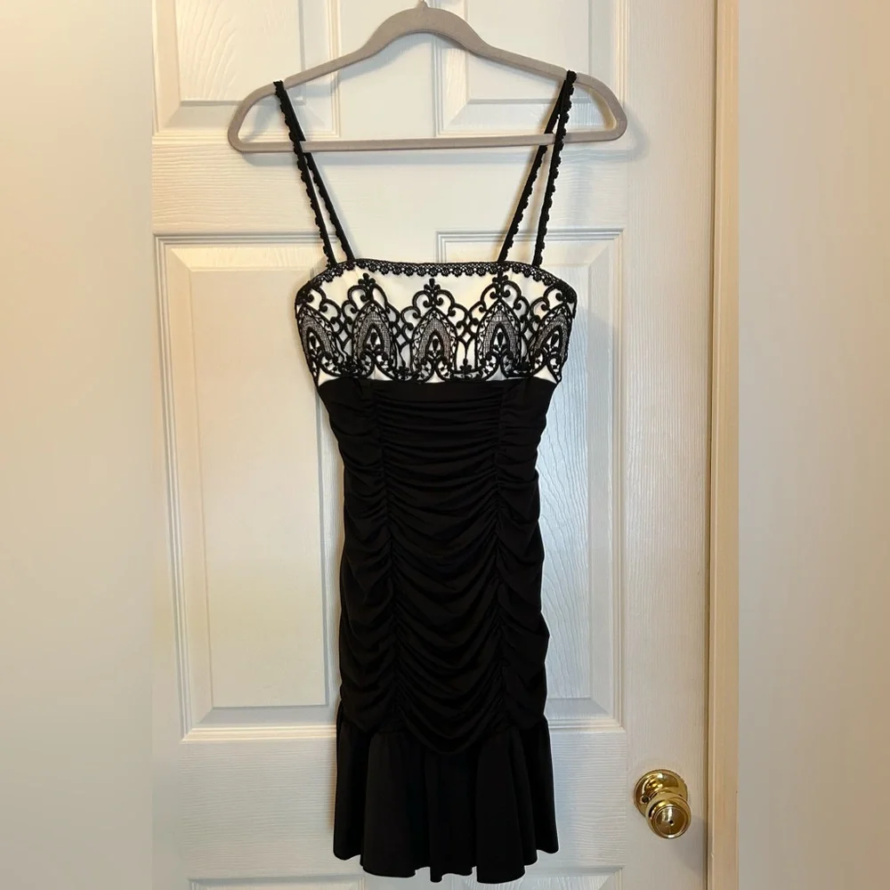 Vintage Jessica McClintock Ruched Dress - Picture 3 of 11